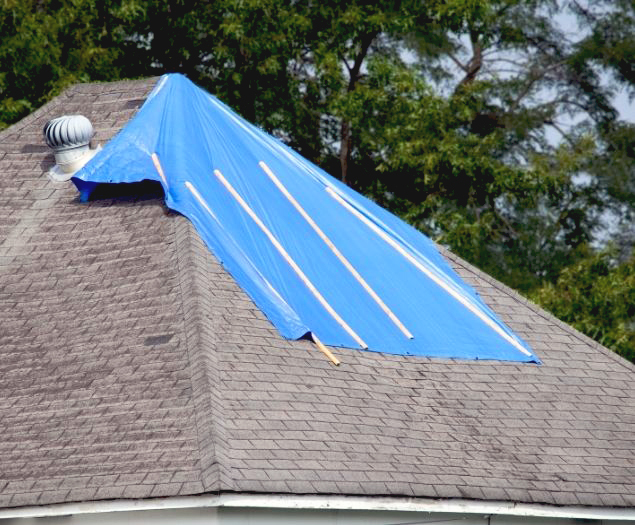 Emergency Tarp-In For Damaged Roof