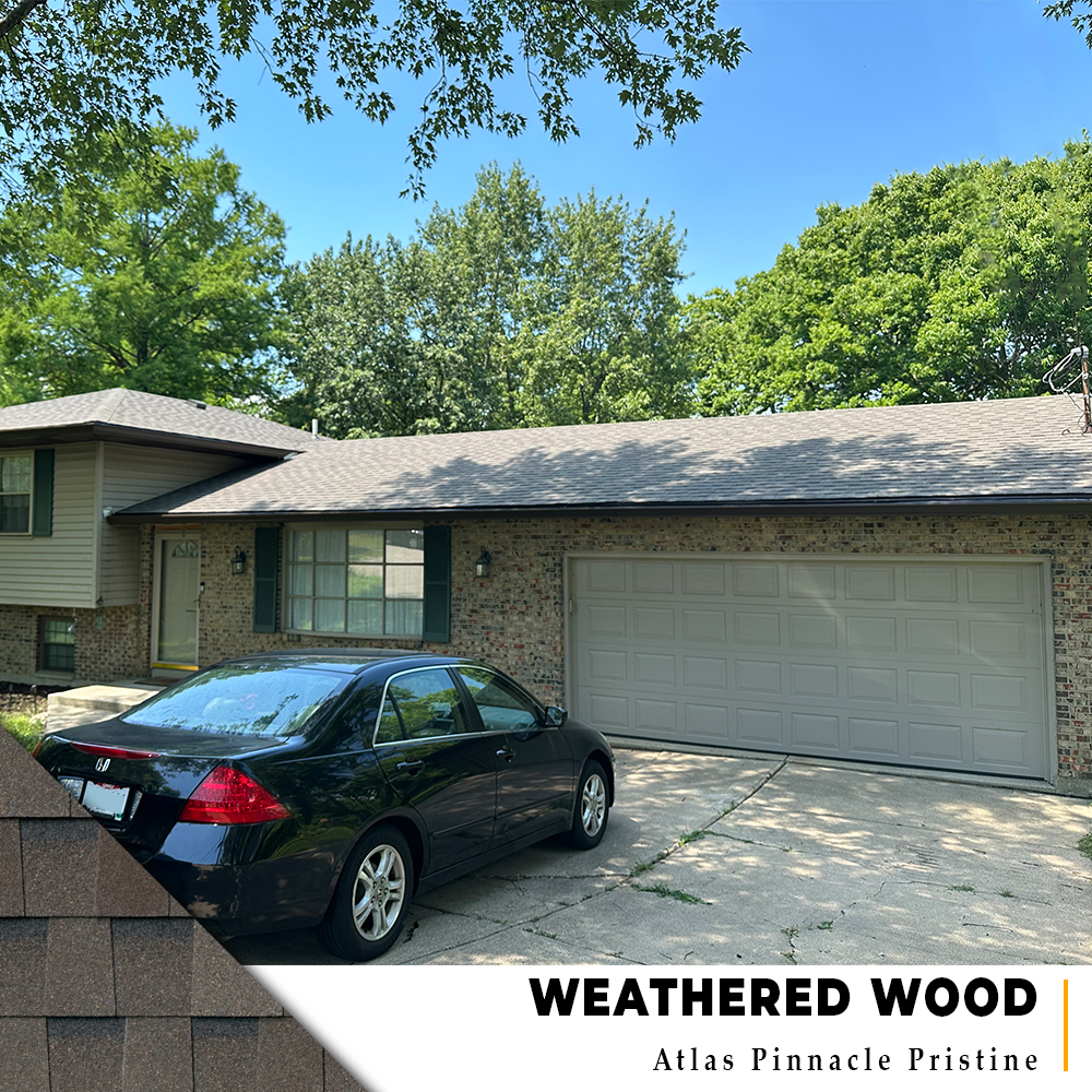 Shingle Roof Replacement 17 Photo Gallery Shingle Roof Replacement in Fairfield, Ohio featuring the Weathered Wood Atlas Pinnacle Pristine Shingle from Weather Stop Roofing