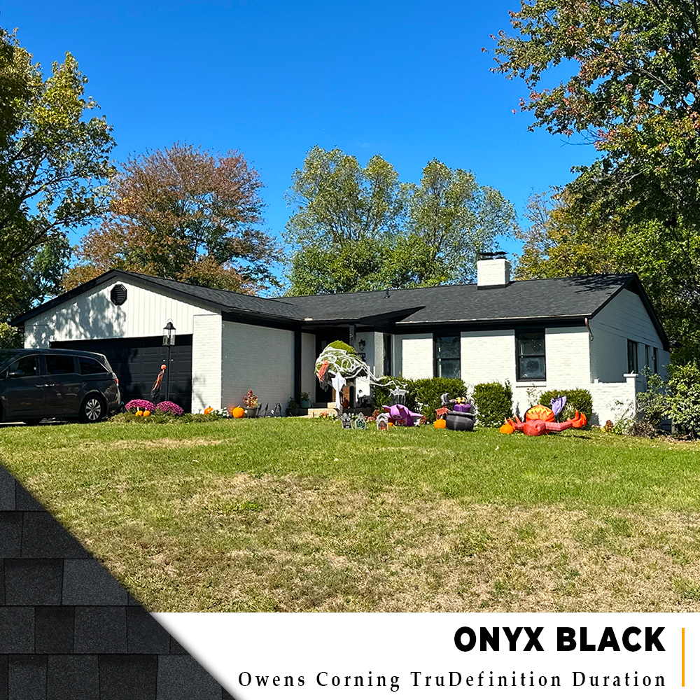Shingle Roof Replacement in West Chester, Ohio featuring the Onyx Black Owens Corning TruDefinition Duration Shingle from Weather Stop Roofing