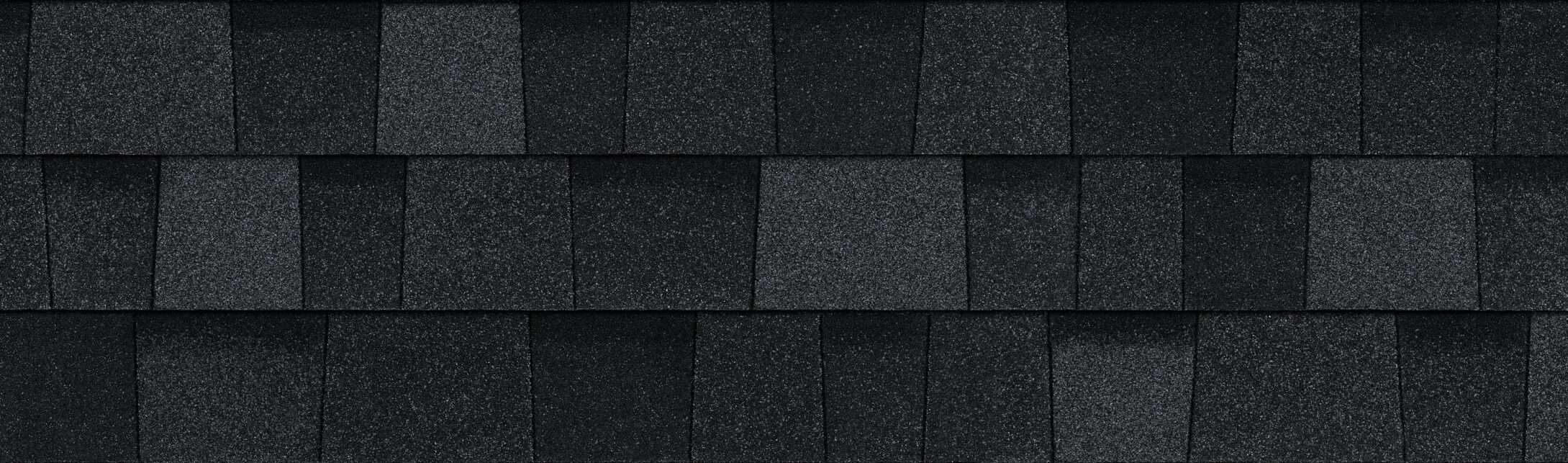 Close-up swatch of Owens Corning TruDefintion Duration Onyx Black shingle